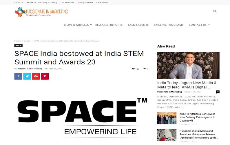 SPACE India bestowed at India STEM Summit and Awards 23 - PIM