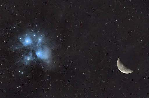 Conjunction of Moon and Pleiades