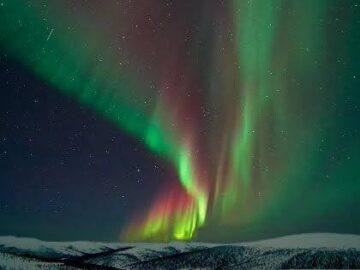 Pictures depicting colourful auroras