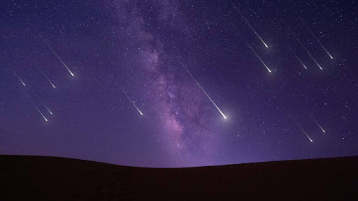 meteor shower at sky
