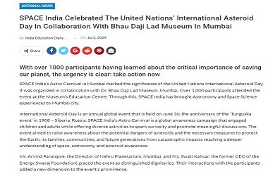 SPACE India Celebrated The United Nation International Asteroid Day In Collaboration With Bhau Daji Lad Museum
