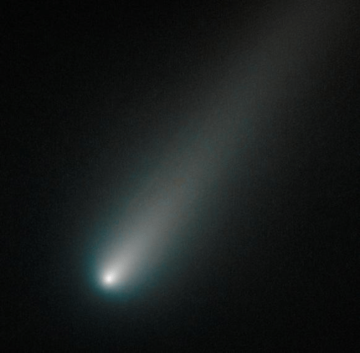 This image of the sunward plunging comet ISON suggests that the comet is intact despite some predictions that the fragile icy nucleus might disintegrate as the sun warms it.