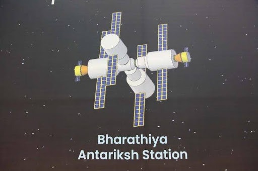 Artist’s impression of the space station displayed at the Vikram Sarabhai Space Centre