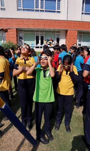 Students used Solar view Goggles for Safe Solar Observation