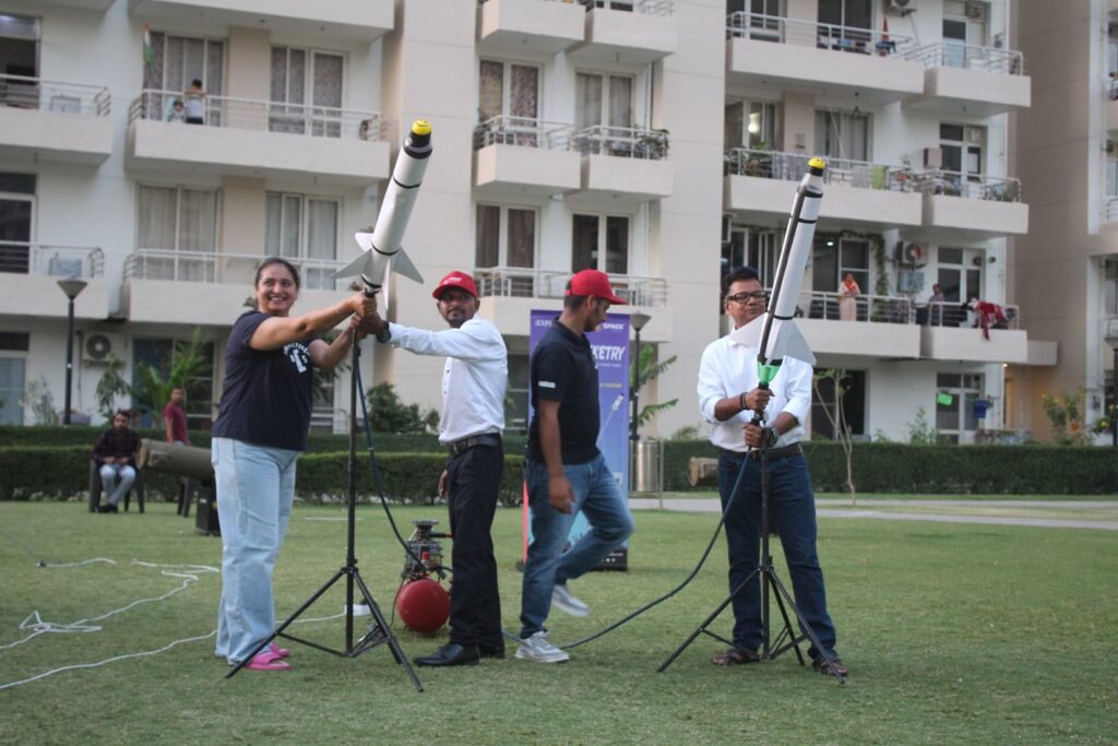 Parents launched their hydro rockets