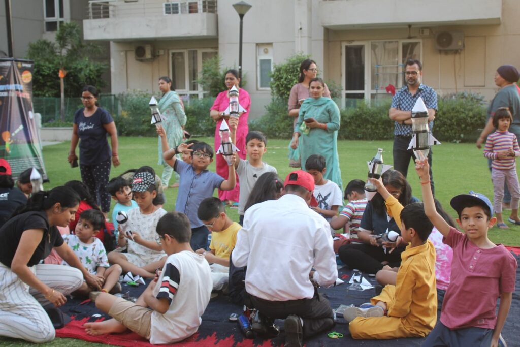 People of community involved in making their rockets