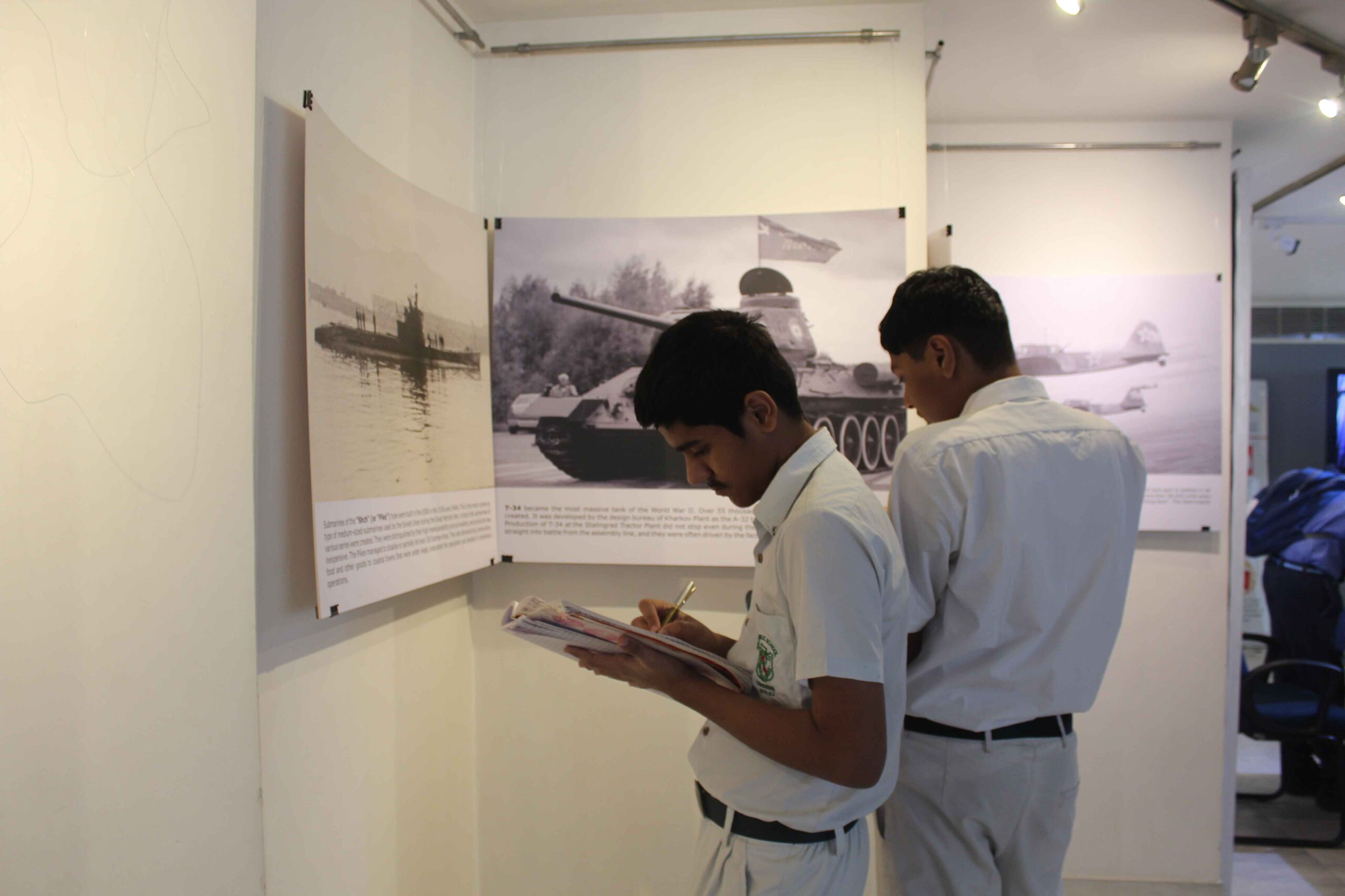 Students learning from the exhibition