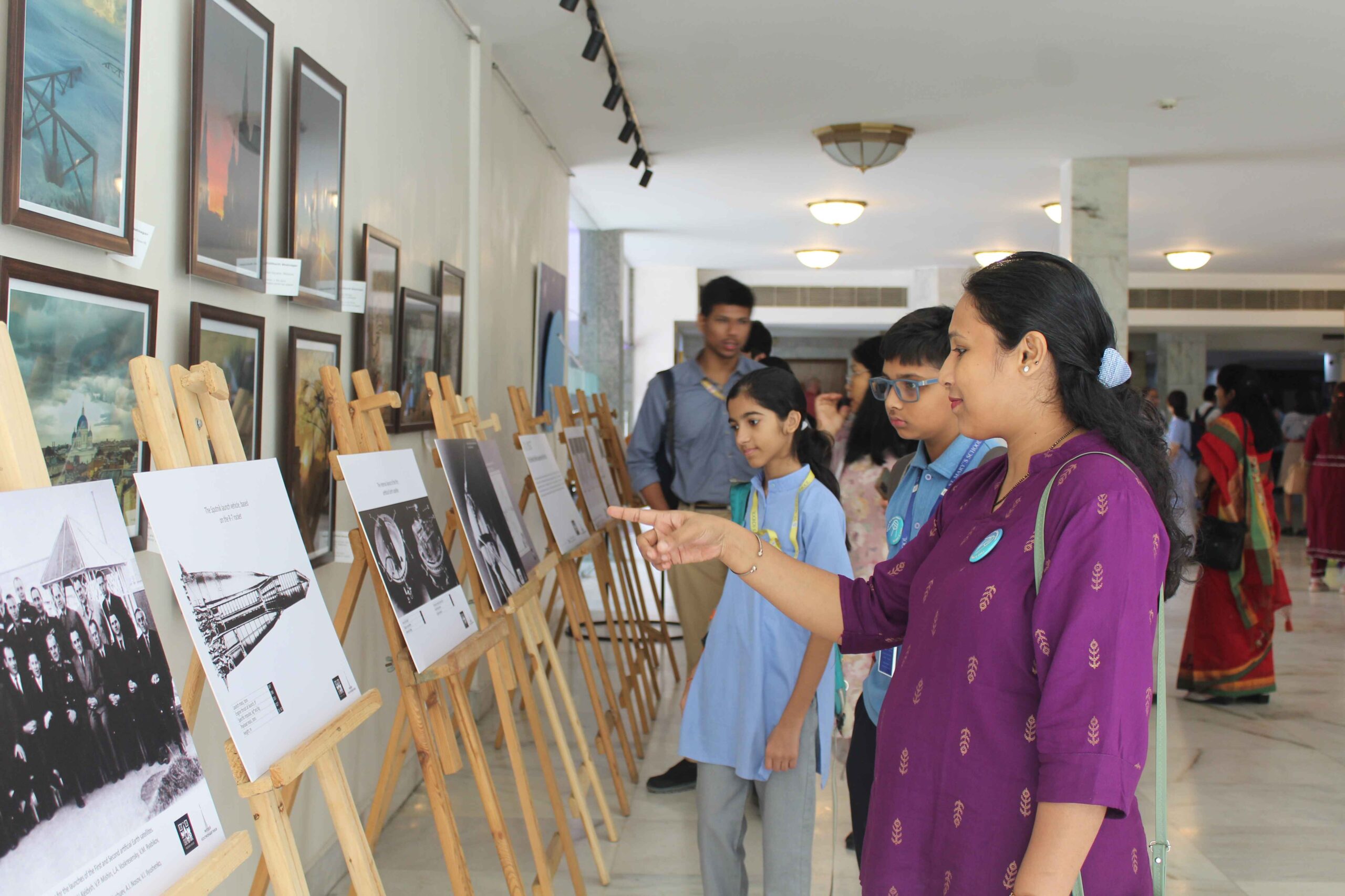 Teachers & Students during the exhibition on sputnik 1 launch