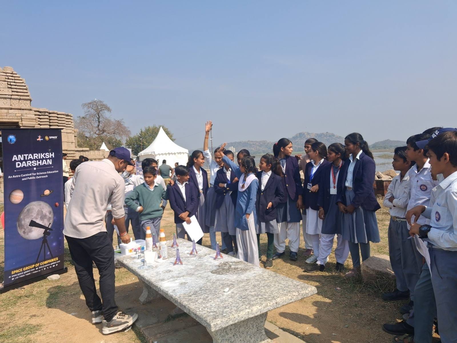 Students during the Pop Rocketry activity